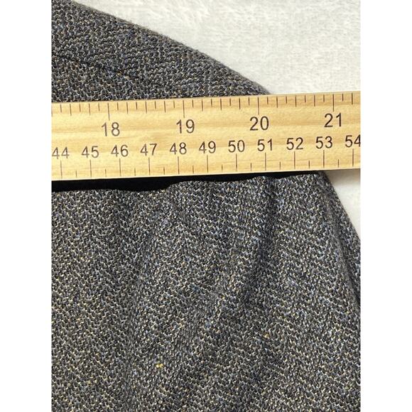 Joseph Abboud XL 44R Blue Tweed Plaid Blazer Sport Coat Jacket Elbow Patch - Picture 13 of 15